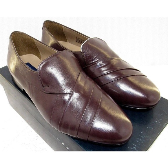 Mens Giorgio Brutini Pierce Wine Brown Leather Slip-On Dress Loafers 12 Wide NEW - Picture 1 of 5